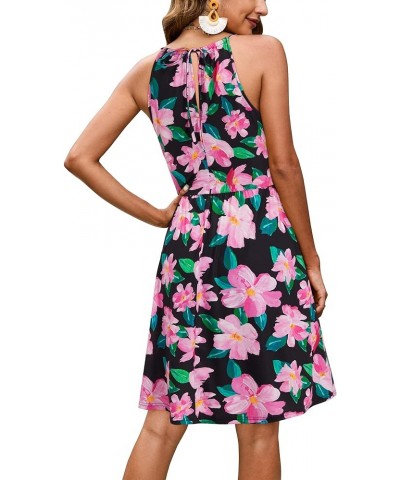 Women Summer Dresses 2023 Halter Neck Beach Casual Dress Sundress with Pockets Z16-floral $18.35 Dresses