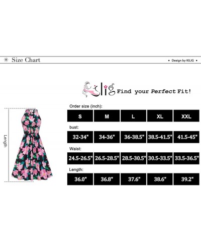 Women Summer Dresses 2023 Halter Neck Beach Casual Dress Sundress with Pockets Z16-floral $18.35 Dresses