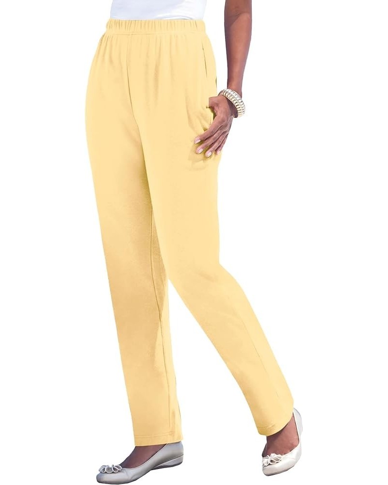 Women's Plus Size Straight-Leg Soft Knit Pant Banana $12.61 Pants