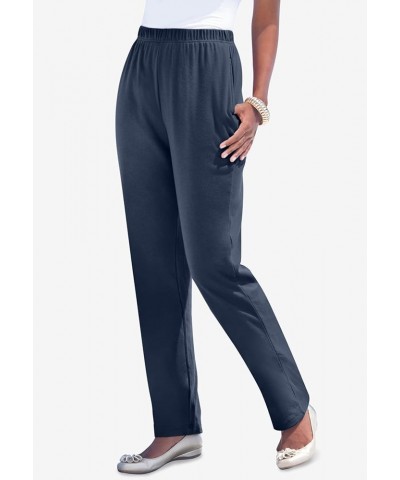 Women's Plus Size Straight-Leg Soft Knit Pant Banana $12.61 Pants