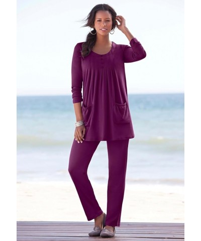 Women's Plus Size Straight-Leg Soft Knit Pant Banana $12.61 Pants