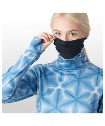 Women's Midweight Long Neck Base Layer Blue Dailola Shibori $32.96 Activewear