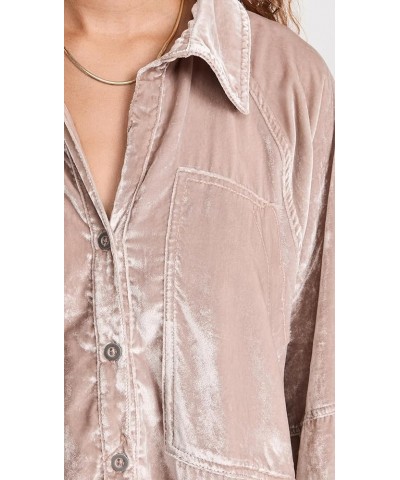 Women's Night Skies Velvet Button Down Mushroom $47.44 Blouses