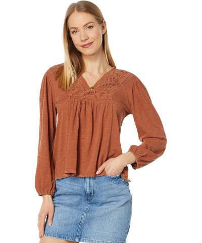 Cutwork Peasant Top Sandstorm $34.78 Blouses