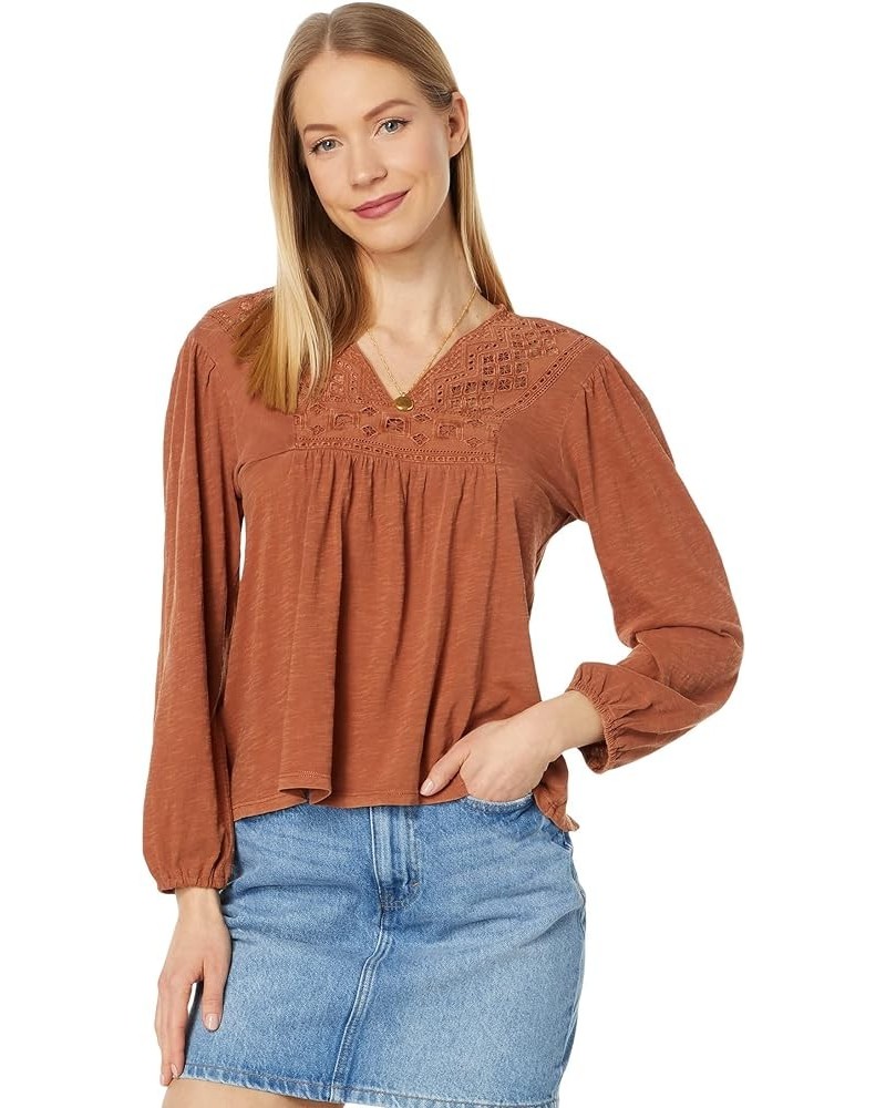 Cutwork Peasant Top Sandstorm $34.78 Blouses