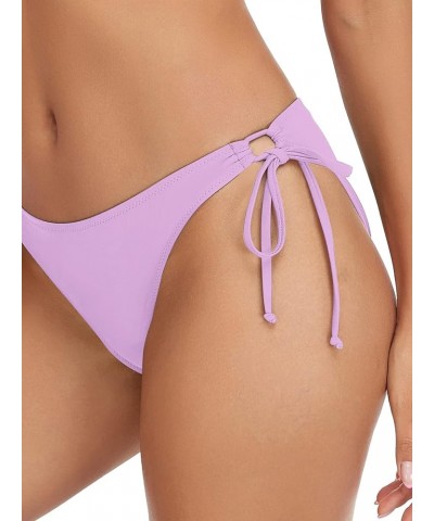 Women's Triangle Bikinis for Women Halter String Top with Tie Side Bikini Bottom Purple $19.80 Swimsuits