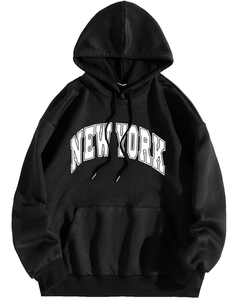 Women Los Angeles California Hoodies with Hood Aesthetic Hoodiess Drawstring Hoodies for Women Graphic Letter Black $12.49 Ac...