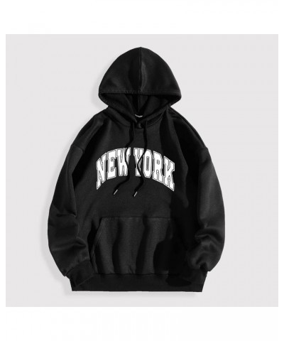 Women Los Angeles California Hoodies with Hood Aesthetic Hoodiess Drawstring Hoodies for Women Graphic Letter Black $12.49 Ac...