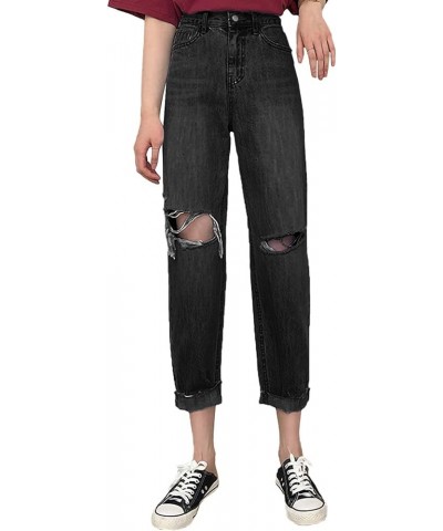 Womens Baggy Ripped Jeans High Waisted Boyfriend Distressed Loose Denim Pants A-black $15.59 Jeans