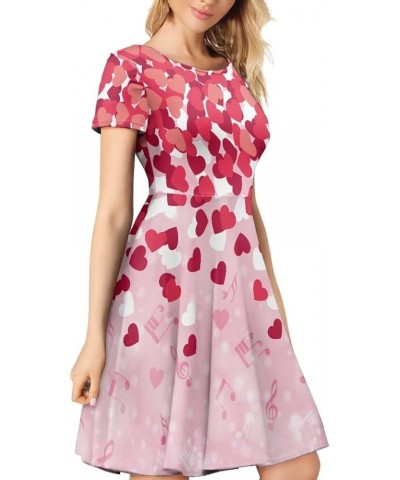 Women's Dresses Midi Dresses Short Sleeve Puffy Dress for Party Shopping Casual A-line Sundress Valentines Day Love Heart $15...