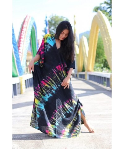 Women's Plus Size Caftans tie dye Vneck Kaftan Dresses Loose Soft Kaftan Loungewear A-print24 $14.62 Swimsuits