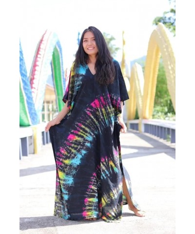 Women's Plus Size Caftans tie dye Vneck Kaftan Dresses Loose Soft Kaftan Loungewear A-print24 $14.62 Swimsuits