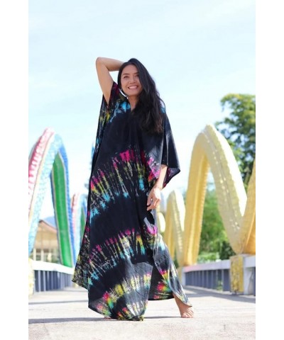 Women's Plus Size Caftans tie dye Vneck Kaftan Dresses Loose Soft Kaftan Loungewear A-print24 $14.62 Swimsuits