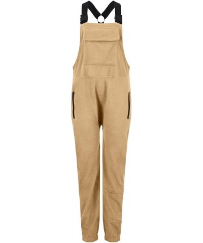 Women Wool Cashmere Overalls Loose Solid Coveralls Warm Soft Workwear Pants Jumpsuits Rompers with Pocket $02-khaki $15.36 Ov...