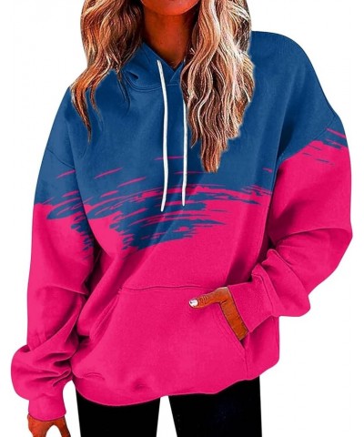 Oversized Hoodies For Women,2024 Spring Trendy Tie Dye Pullover Drawstring Graphic Hoodies,Casual Long Sleeve Y2K Hoodies D-h...