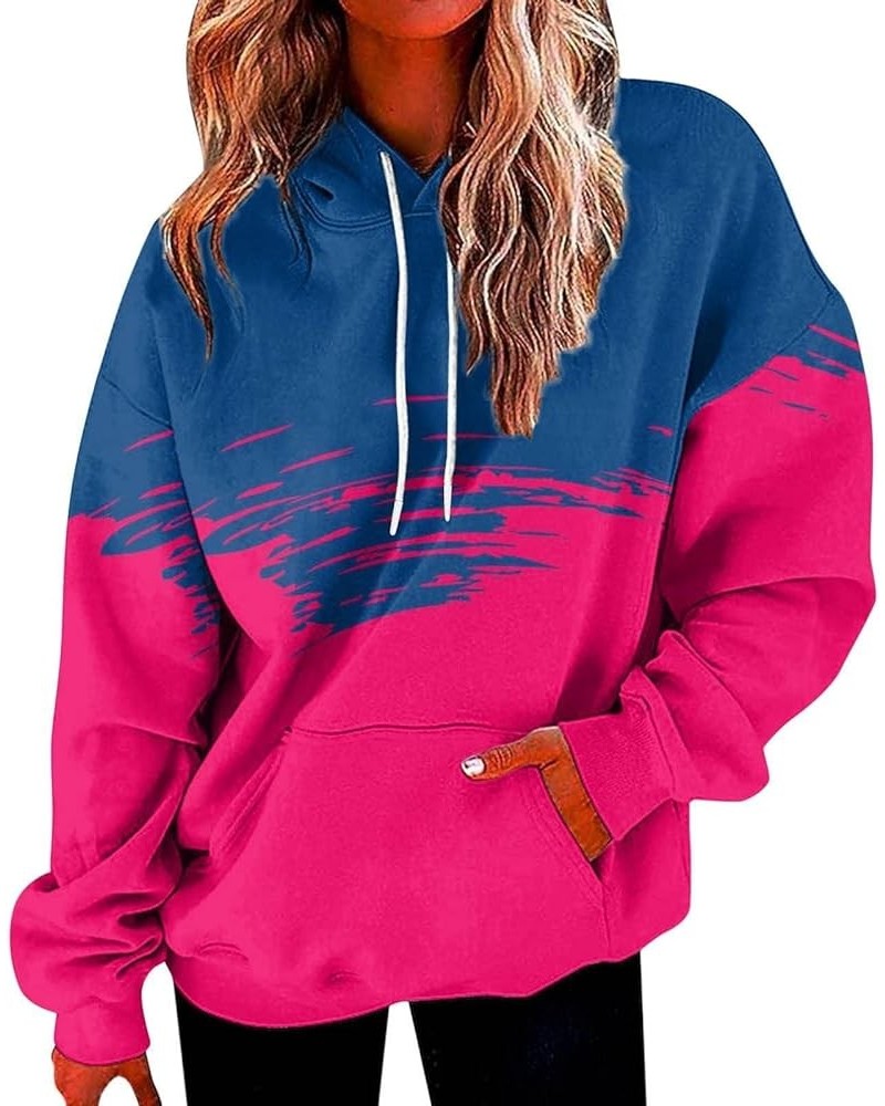 Oversized Hoodies For Women,2024 Spring Trendy Tie Dye Pullover Drawstring Graphic Hoodies,Casual Long Sleeve Y2K Hoodies D-h...