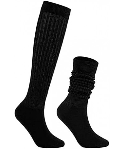 Womens Slouch Socks Extra Long Scrunch Socks Knee High Socks Boot Socks Black $7.41 Activewear