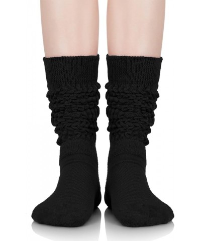 Womens Slouch Socks Extra Long Scrunch Socks Knee High Socks Boot Socks Black $7.41 Activewear