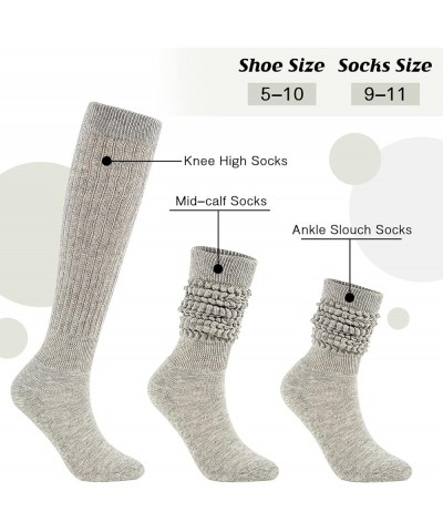 Womens Slouch Socks Extra Long Scrunch Socks Knee High Socks Boot Socks Black $7.41 Activewear