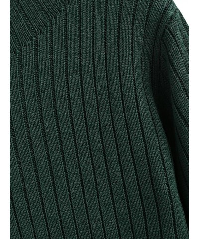 ZAFUL Women's Mock Neck Tops Long Sleeve Ribbed Knit Pullover Cropped Fall Sweater 1-deep Green $14.70 Sweaters