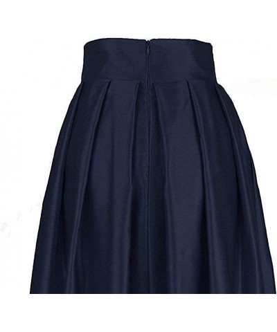 Women's Long Satin Pleated Maxi Skirt A-Line High Waist Prom Party Skirts with Pockets Daffodil $23.99 Skirts