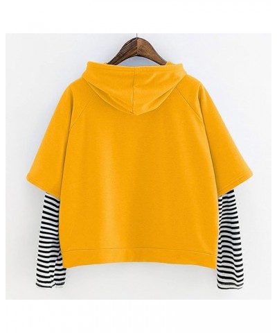 Womens Crop Top Hoodies,Women's Solid Long Sleeve Cute Ear Cat Sweatshirt Teen Girls Cropped Hooded Pullover Tops Shirts Zzz-...