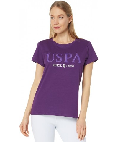 Stitch Crew Neck Graphic Tee Shirt Kingston Purple $9.87 Tops