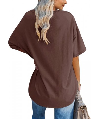 Womens Oversized Los Angeles California Graphic T Shirts Half Sleeve Summer Loose Casual Tees Tunic Tops Coffee $9.02 Tops