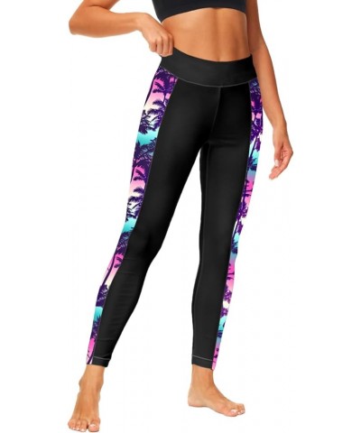 Print Swim Pants for Women Sun Protection High Waisted Swimming Leggings Rash Guard Pants Coconut Pink $11.76 Swimsuits