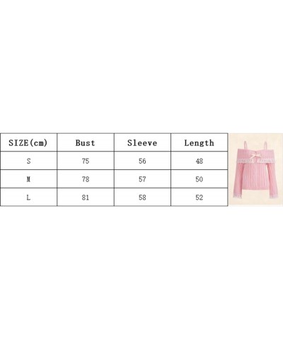 Women Cold Shoulder Sweaters Long Sleeve Contrast Lace Knit Pullovers Bow Front Jumper Slim Fit Tops Pink $11.87 Sweaters