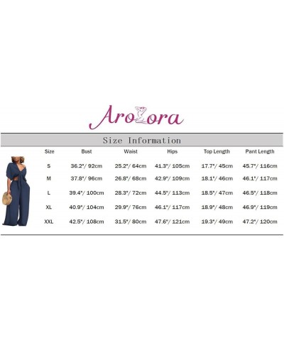 Women's 2 Piece Jumpsuit Ruched Sleeveless Crop Top Ruffle Wide Leg Pant Set Romper Outfit 7003-navy $26.34 Jumpsuits