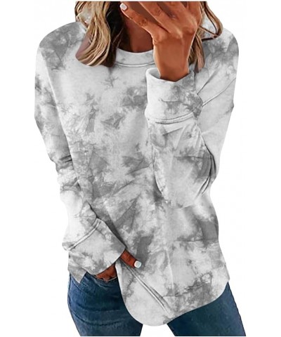 Fashion Fall Pullover Sweatshirts for Women Long Sleeve Star Print Casaul Tops Crew Neck Cute Holiday Clothes 2023 Gray 4 $7....