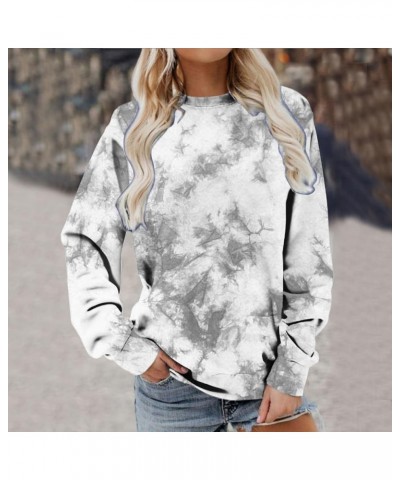 Fashion Fall Pullover Sweatshirts for Women Long Sleeve Star Print Casaul Tops Crew Neck Cute Holiday Clothes 2023 Gray 4 $7....