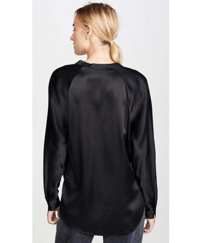 Women's Band Collar Blouse Black $146.25 Blouses