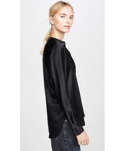 Women's Band Collar Blouse Black $146.25 Blouses