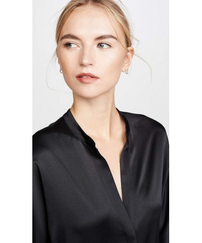 Women's Band Collar Blouse Black $146.25 Blouses