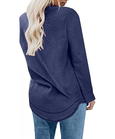 Fall Fashion Clothes for Women Loose Fit Dressy Casual Long Sleeve Soft Crewneck T Shirts 2023 14-navy $8.47 T-Shirts