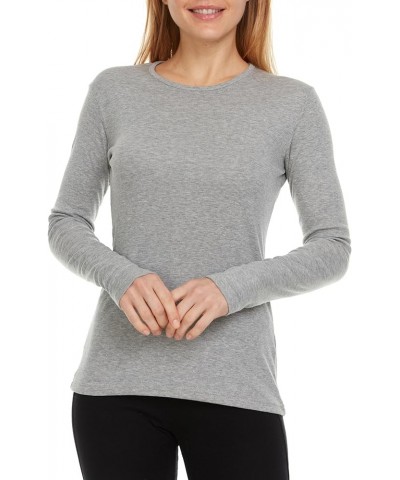 Women's Long Sleeve Tee - Crewneck Cotton T-Shirt Tagless Super Soft Classic and Fitted. Grey $8.80 T-Shirts