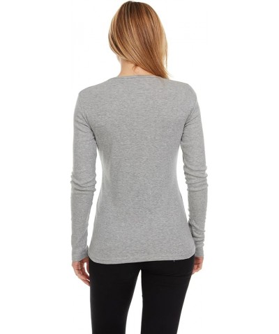 Women's Long Sleeve Tee - Crewneck Cotton T-Shirt Tagless Super Soft Classic and Fitted. Grey $8.80 T-Shirts