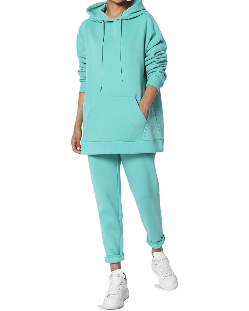 Women's S~3X Lounge FleecePullover Sweatshirt Drawstring Jogger Sweat Pants SET Ash Mint Hoodie $20.00 Activewear