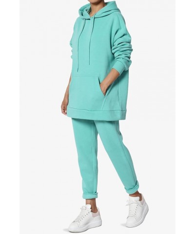 Women's S~3X Lounge FleecePullover Sweatshirt Drawstring Jogger Sweat Pants SET Ash Mint Hoodie $20.00 Activewear