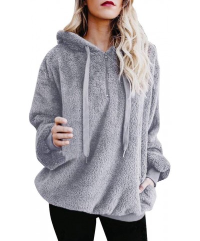 Hoodies for Women Oversized Fuzzy Fleece Sweatshirts Zip Up Sherpa Fluffy Hoodie Pullover Soft Pocket Outwear Jackets Gf1- E3...