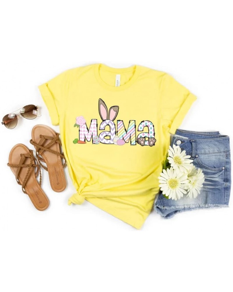 Women Happy Easter T Shirt Bunny Rabbit Graphic T-Shirt Funny Letter Printed Shirts Short Sleeve Tops 137-yellow $11.75 T-Shirts