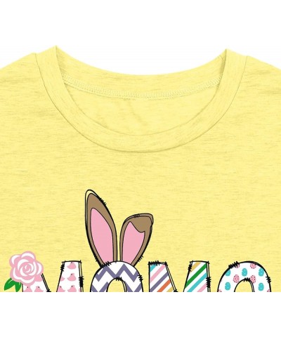 Women Happy Easter T Shirt Bunny Rabbit Graphic T-Shirt Funny Letter Printed Shirts Short Sleeve Tops 137-yellow $11.75 T-Shirts