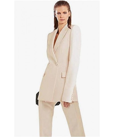 Work Suit Sets for Women Office Professional 2 PC Double Breasted Business Suit Blazer Pants Set White $31.85 Suits