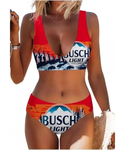 Women's Summer Sexy Beach Vacation Two Piece Bikini Set Swimwear Swimsuit Bathing Suits Red Orange $13.53 Swimsuits