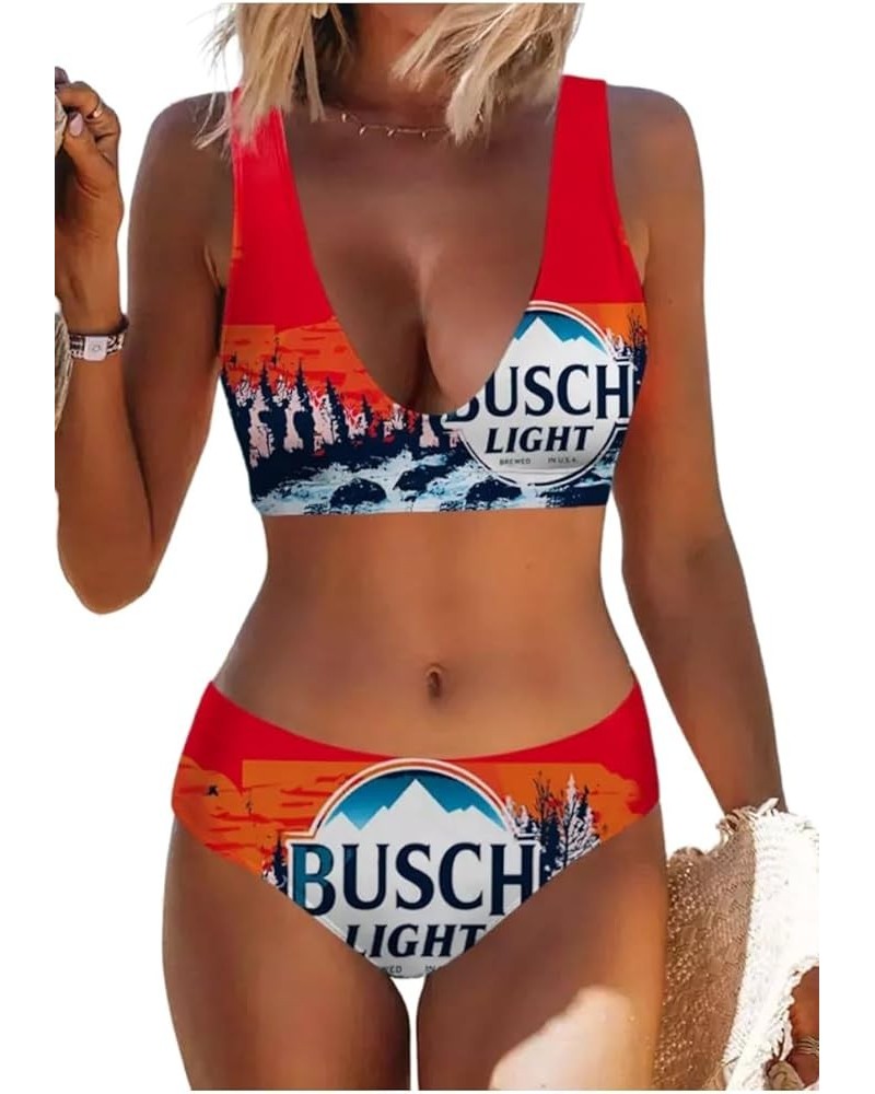 Women's Summer Sexy Beach Vacation Two Piece Bikini Set Swimwear Swimsuit Bathing Suits Red Orange $13.53 Swimsuits