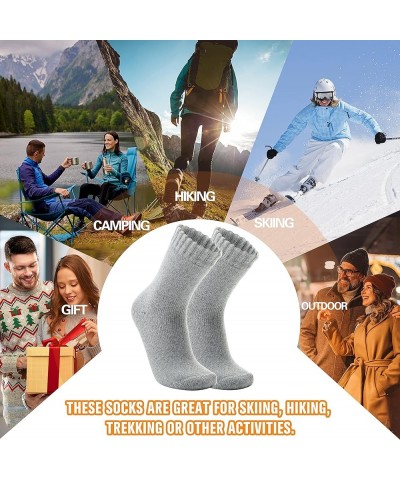 3 Pairs Warm Thermal Socks for Women & Men Winter Ski Thick Boot Insulated Socks for Cold Weather Black&grey $13.24 Socks