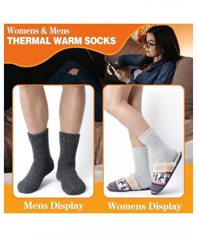 3 Pairs Warm Thermal Socks for Women & Men Winter Ski Thick Boot Insulated Socks for Cold Weather Black&grey $13.24 Socks