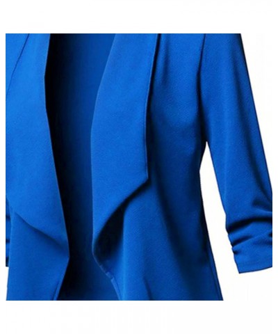 Women's 's Fall Blazers 2023 Color Solid Open Front Cardigan Long Sleeve Casual Jacket Coat Blazers, S-5XL Ra3-blue $10.13 Bl...